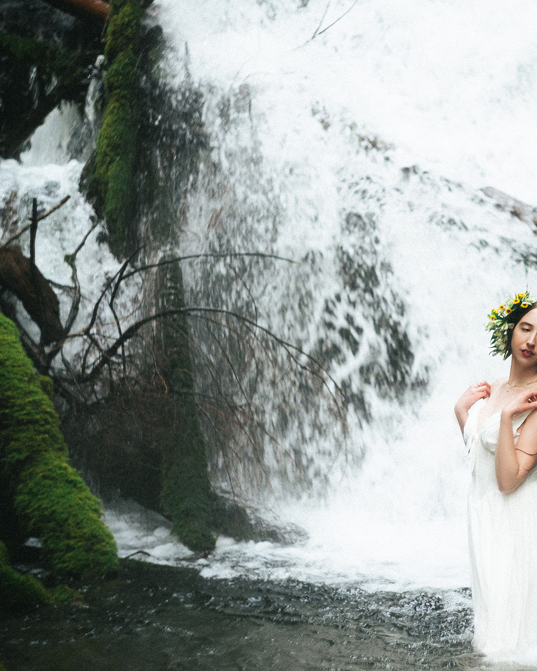 Ethereal Film-like Portraits at a Glacial Waterfall Near Mount Hood — photograph 7 of 20